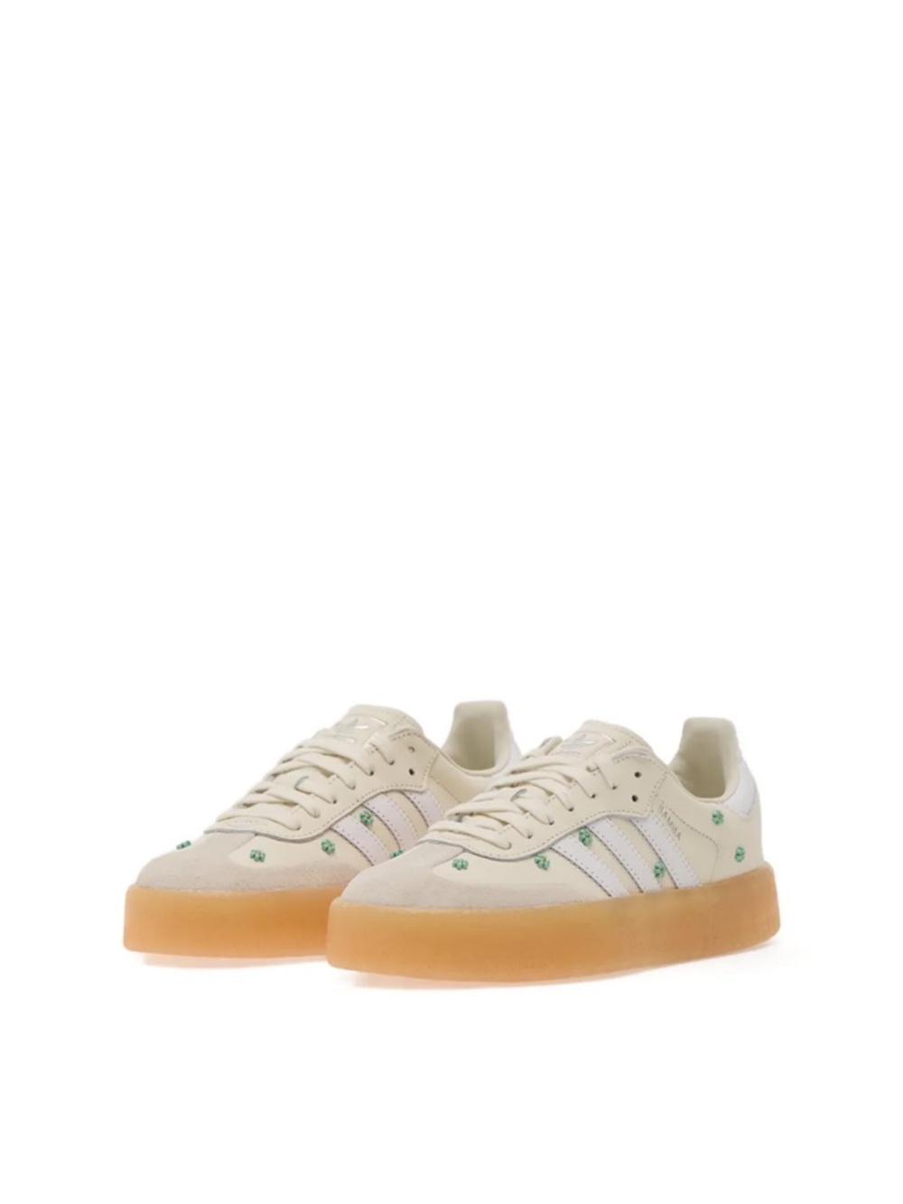 adidas Samba Sambae Off White Cloud Clear Mint Floral Embellished - Picture 6 of 14